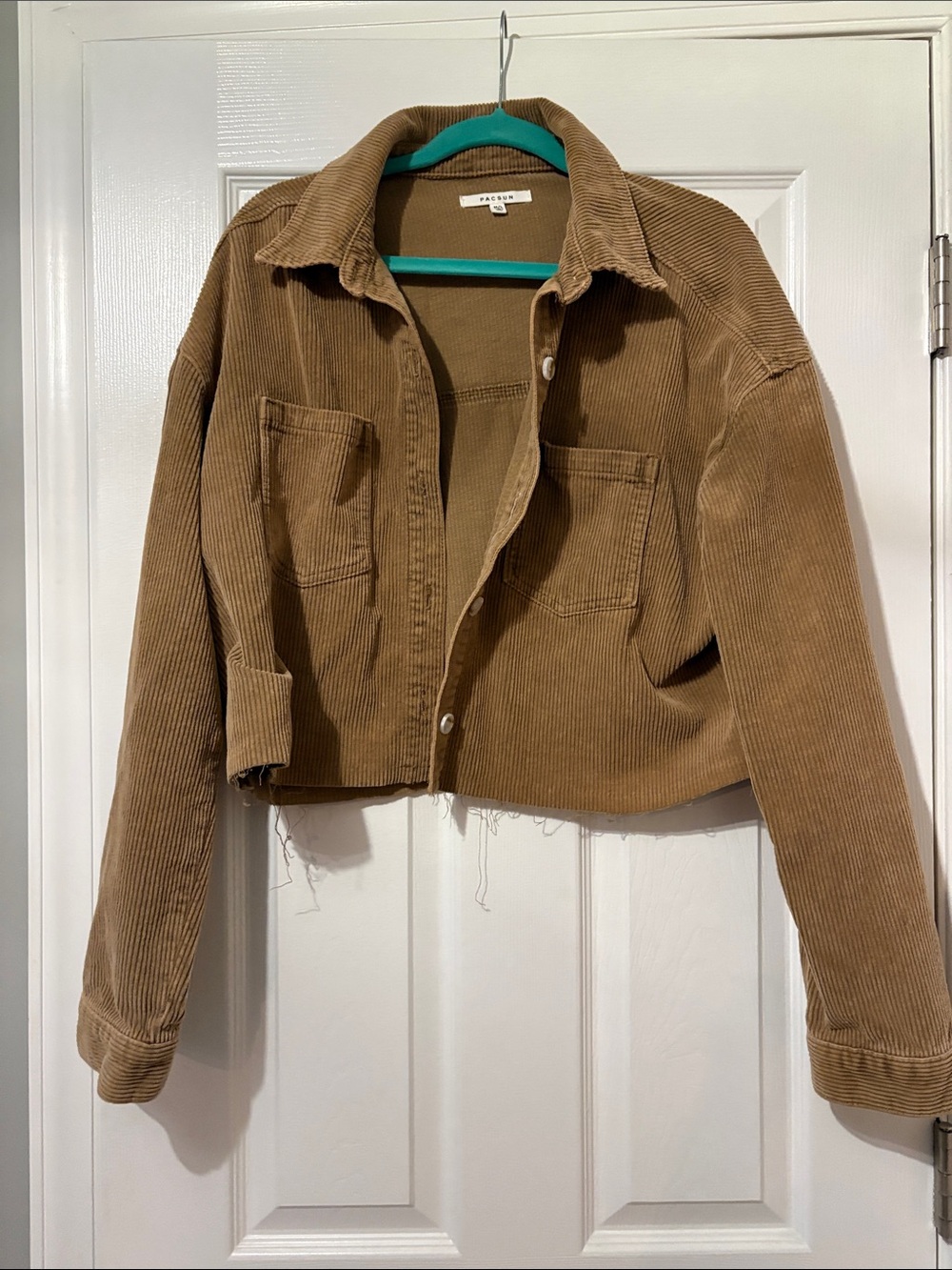 PacSun Cropped Corduroy Jacket in Brown